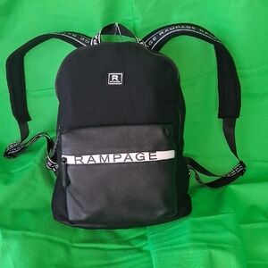 Rampage Black Backpack with Logo Tape Detail